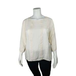 Cato Cream Lace Trim 3/4 Sleeve Blouse 18/20W